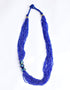 Blue Pottery Three Bead Side Necklace In Blue